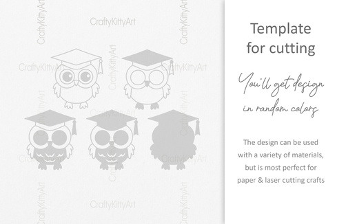 可愛的卡哇伊貓頭鷹畢業帽,3d 分層 svg dxf png 可愛的卡哇伊貓頭鷹畢業帽,3d 分層 svg dxf png - CraftyKittyArt - 001