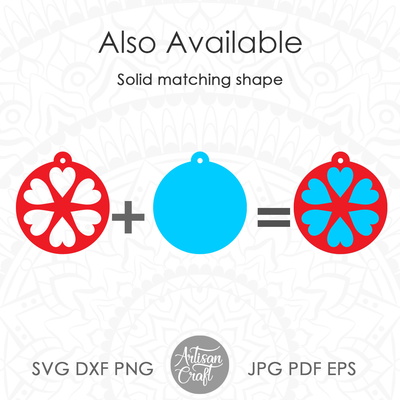 圓形心形耳環 svg 剪切文件 - Artisan Craft - 003