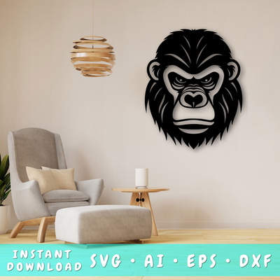 大猩猩雷射 svg - HappyDesignStudio - 001