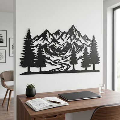 山林金屬牆飾 svg 文件 | cnc 等離子切割文件 - HappyDesignStudio - 005