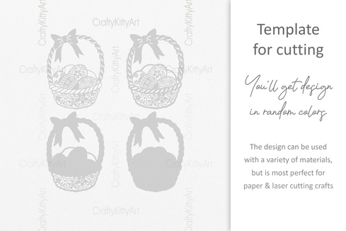 帶雞蛋的複活節籃子,3d 分層 svg dxf png 文件 帶雞蛋的複活節籃子,3d 分層 svg dxf png 文件 - CraftyKittyArt - 001