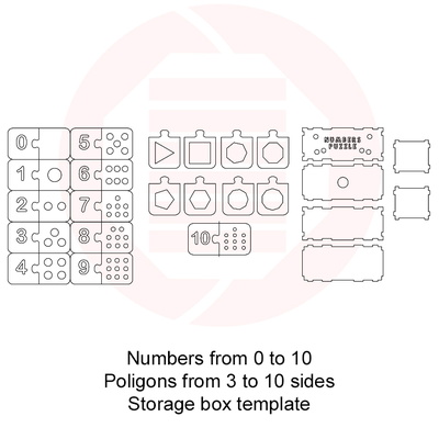 雷射切割 svg 模板 數位拼圖學校材料 - Daniel San - 002