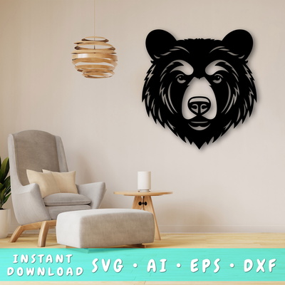 熊 激光 svg - HappyDesignStudio - 001