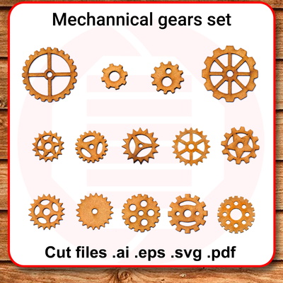 雷射切割 svg 齒輪機械齒輪模板 diy 手工藝品 - Daniel San - 001