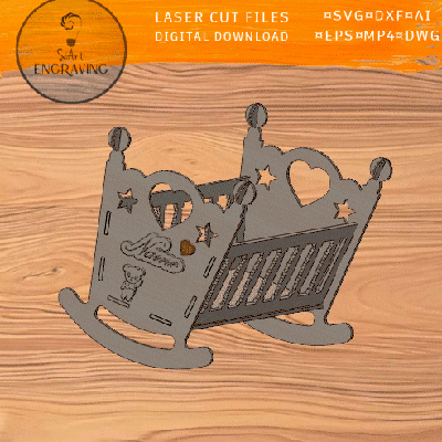 Baby Crib laser cut files - SiArt - 002