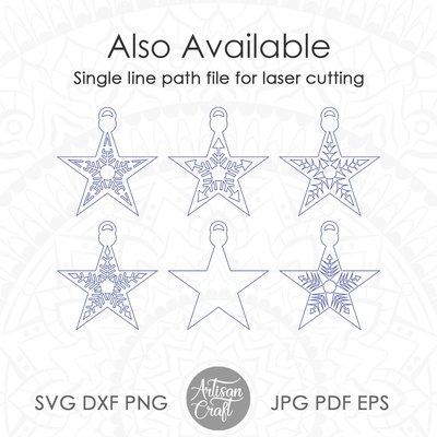 星形裝飾 svg、聖誕裝飾、雪花設計 - Artisan Craft - 005