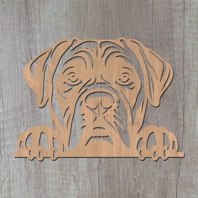 偷看卡斯羅犬雷射 svg，狗雷射切割設計 - HappyDesignStudio - 002