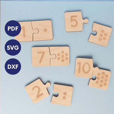 Math puzzle laser cut file