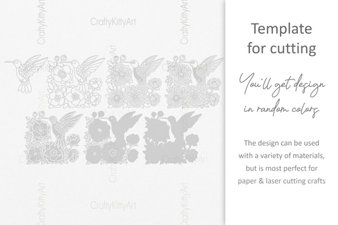 Hummingbird, Anemone Flowers, 3D layered SVG DXF PNG files Hummingbird, Anemone Flowers, 3D layered SVG DXF PNG files - CraftyKittyArt - 001