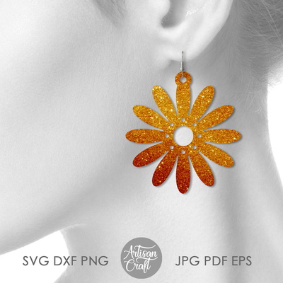 雛菊耳環切割文件用於製作花朵首飾 - Artisan Craft - 002