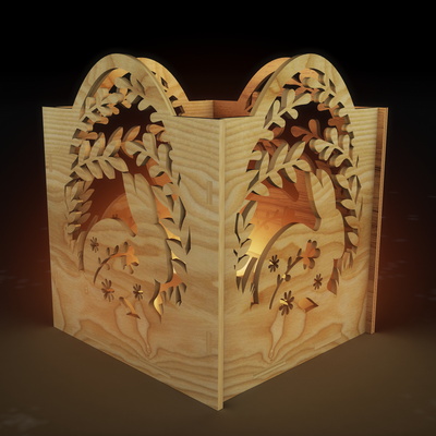 Easter Candle Holder, Lantern Bundle, Wooden Easter Decor - LaserCutano - 003