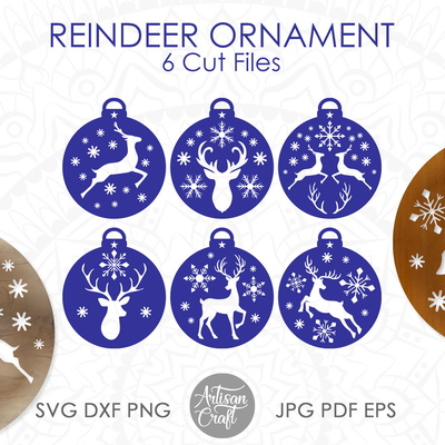聖誕馴鹿裝飾 svg 文件包 - Artisan Craft - 001