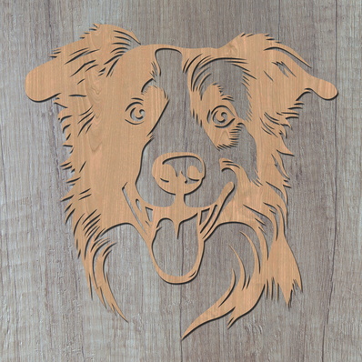 邊境牧羊犬 雷射 svg - HappyDesignStudio - 002