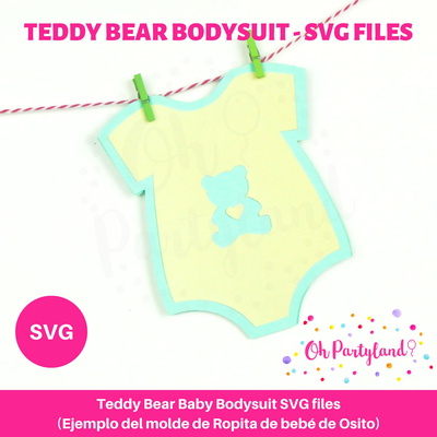 Teddy Bear Baby Bodysuit SVG files - Ohpartyland - 002