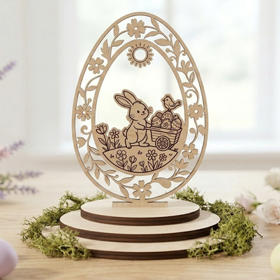 Easter Egg Stand SVG Bundle, 5 Easter Bunny Laser Cut Files - HappyDesignStudio - 005