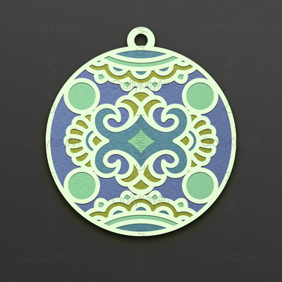Christmas Ball Ornament Bauble, 3D layered SVG DXF PNG files - CraftyKittyArt - 001