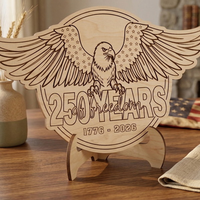 250 Years of Freedom Laser Cut SVG Bundle, 3 Patriotic Eagle - HappyDesignStudio - 002