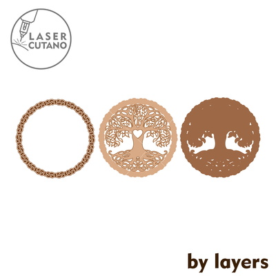 生命之樹多層牆面裝飾 生命之樹多層牆面裝飾 - LaserCutano - 001
