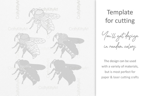 Bee, Honey Bee, Bumble Bee, 3D layered SVG DXF PNG files Bee, Honey Bee, Bumble Bee, 3D layered SVG DXF PNG files - CraftyKittyArt - 001