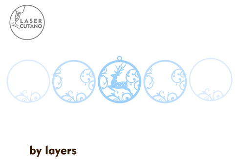 Christmas Tree Round Ornaments Christmas Tree Round Ornaments - LaserCutano - 003