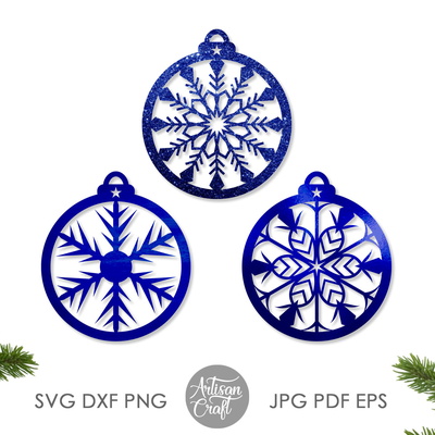 雪花裝飾，用於雷射切割的 svg - Artisan Craft - 002