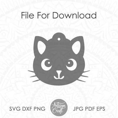 Cat earrings SVG | cute cat earrings - Artisan Craft - 004