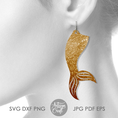 Mermaid tail earrings | beach and summer jewelry  - Artisan Craft - 005