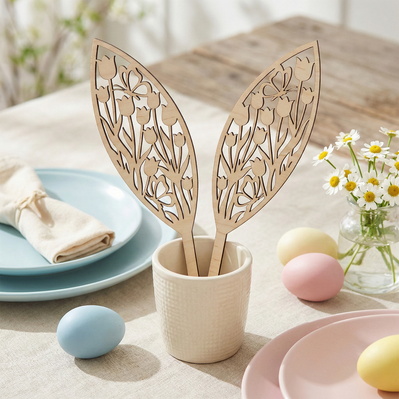 Bunny Ears Laser Cut SVG Bundle – 12 Easter Centerpiece SVG - HappyDesignStudio - 005