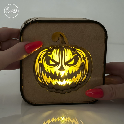Jack-o'-lantern - Shadow Box - Laser Cut File - LaserCutano - 002