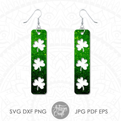 聖派翠克節耳環 svg，條形耳環，三葉草 - Artisan Craft - 004