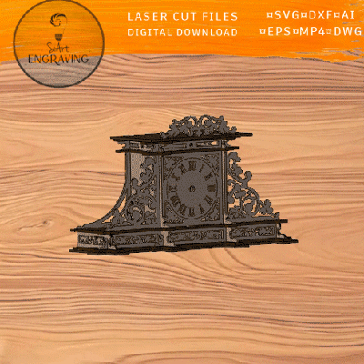 桌面時鐘雷射切割文件 - SiArt - 002