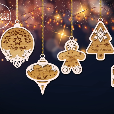 Christmas Tree Ornaments Bundle - LaserCutano - 004