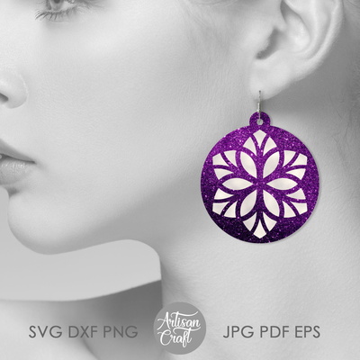 花朵耳環 svg |幾何耳環 - Artisan Craft - 002