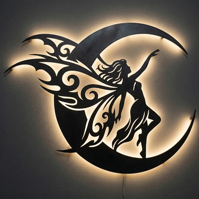 Fairy Metal Wall Art SVG | Plasma Cut Fairy Design - HappyDesignStudio - 003
