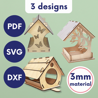 Laser cut bird feeder file bundle