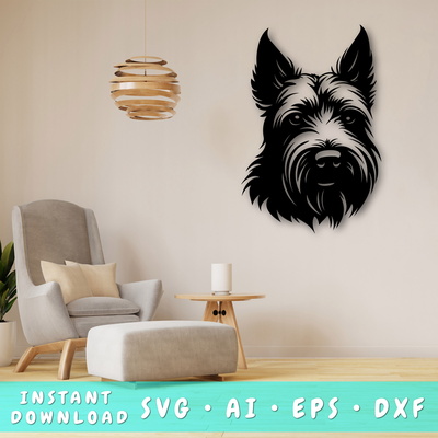 Scottish Terrier Laser SVG - HappyDesignStudio - 001