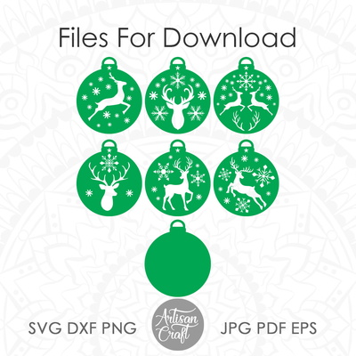 聖誕馴鹿裝飾 svg 文件包 - Artisan Craft - 003