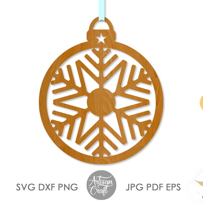 雷射切割聖誕飾品向量，雪花飾品 - Artisan Craft - 002