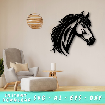 Horse Laser SVG - HappyDesignStudio - 001