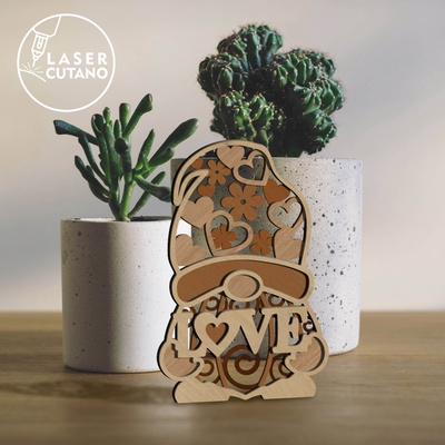 情人節裝飾侏儒，多層模板 - LaserCutano - 004