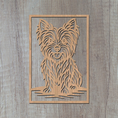Yorkshire Terrier Laser SVG, Cute Dog Laser Cut Files - HappyDesignStudio - 003
