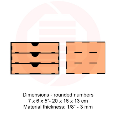 雷射切割抽屜盒 svg 辦公桌收納盒向量模板 - Daniel San - 002