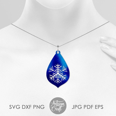 雪花耳環 svg、淚珠耳環、聖誕耳環 - Artisan Craft - 003