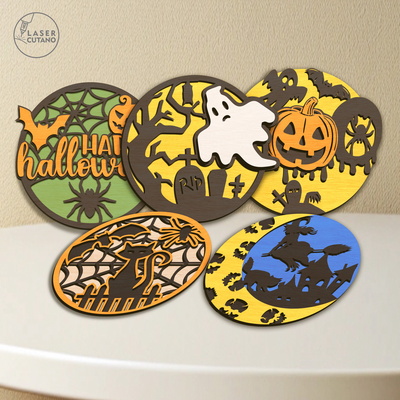 Halloween Door Hangers Templates - LaserCutano - 002