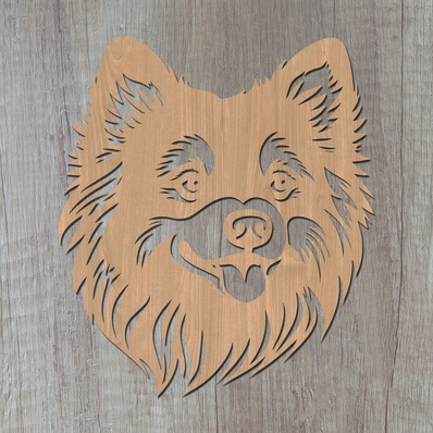 美國愛斯基摩狗雷射svg切割文件，美國愛斯基摩狗 - HappyDesignStudio - 002