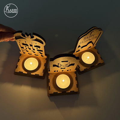 萬聖節墓碑燭台 | 雷射切割茶燈 - LaserCutano - 003