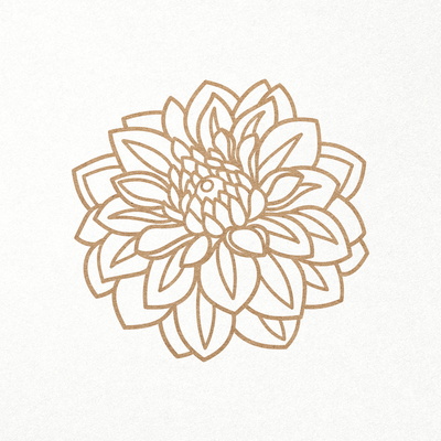 Dahlia Flower. Zinnia. Peony. Floral Bud. SVG DXF PNG files - CraftyKittyArt - 001