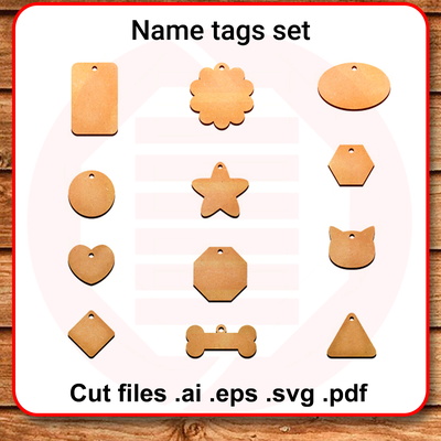 Laser cut Name tag Dog tag Pet tag Wedding names decor diy - Daniel San - 001