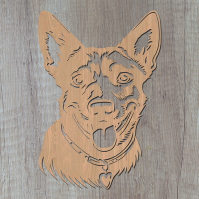 Australian Cattle Dog Laser SVG - HappyDesignStudio - 002
