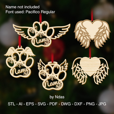 爪子心翅膀聖誕樹裝飾裝飾品套裝 - Ndas - 002